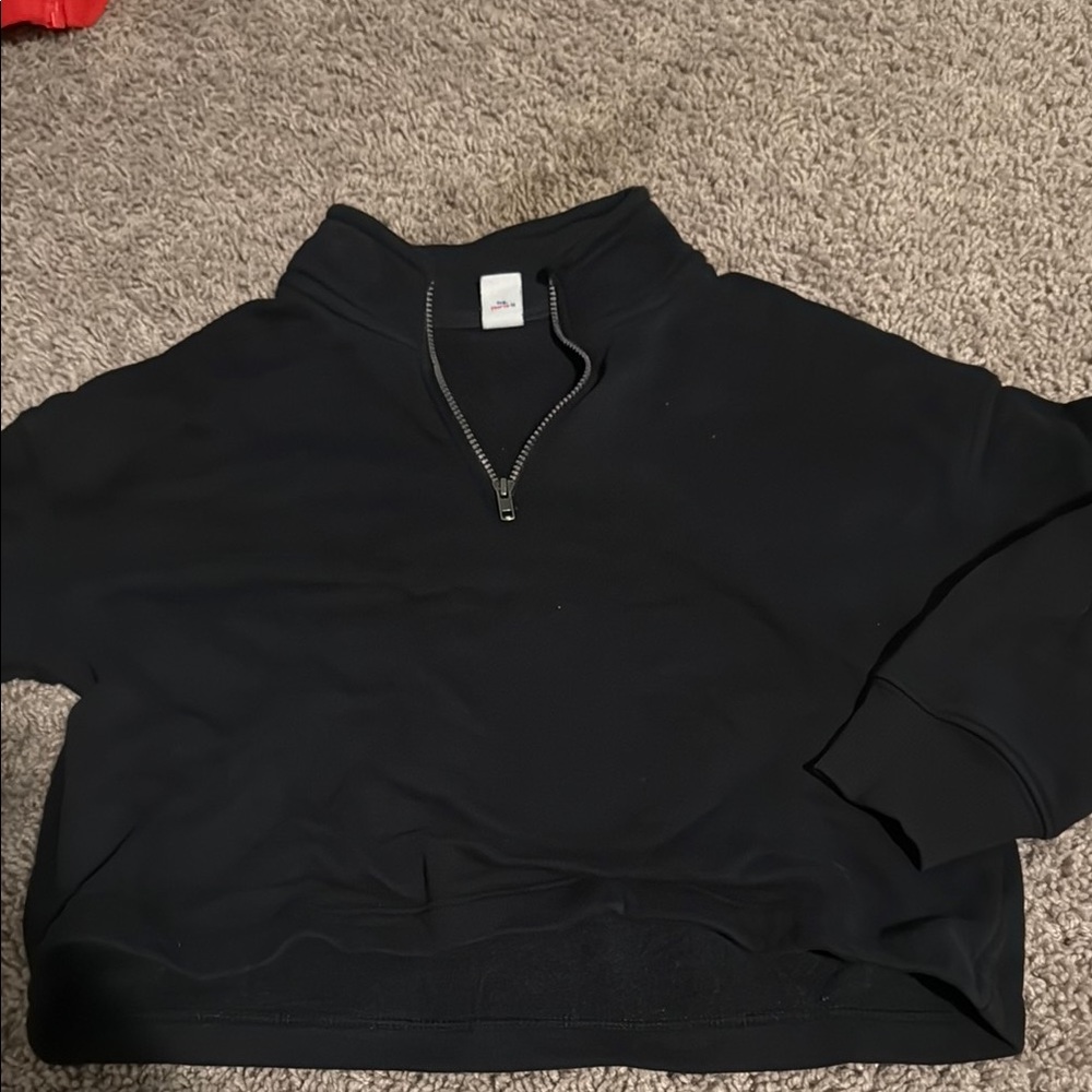 Old Navy Black Quarter-Zip Sweater Relaxed Fit